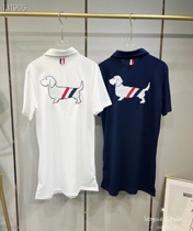 TB dress dog embroidered polo mid-length skirt college windbreaker is easy to wear for summer outings and leisure with closed eyes