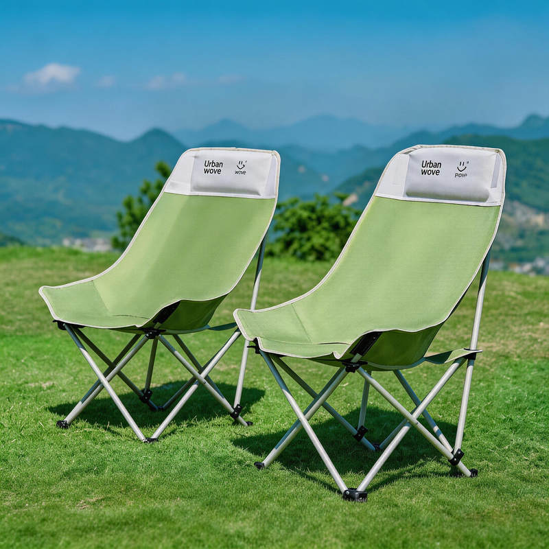 Outdoor Folding Chair Moon Chair High Back Portable Fishing Beach Office Lunch Break Recliner Camping Table and Chair Set
