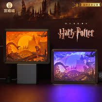 Harry Potter Series Paper Sculpture Light Diy Cut Paper Art Hand Table Lamp Small Night Light Forbidden Citys Forbidden Citys Romantic Birthday