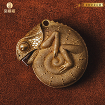 New text Forbidden City style State Wind China Chaowen Chauven Worm Original Metal Chameleon with Colored Dragon tape personality Bronze Ruler