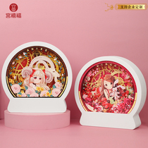 3D Cubic Constellation Paper Sculptures Diy Cut Paper Art Hand Table Lamp Small Night Light Forbidden City Ventron Romantic Birthday Present