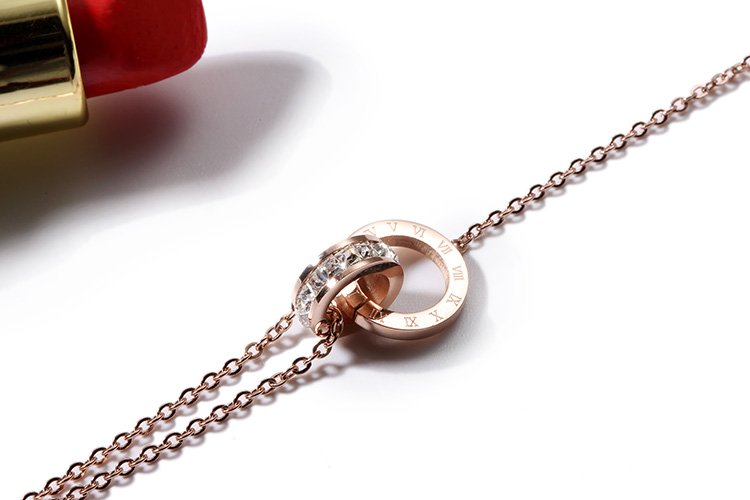 Hàn Quốc mạ vàng hồng 18K nhẫn đôi màu vàng vòng chân vàng nữ thời trang Hàn Quốc đơn giản trang sức sinh viên Quà tặng ngày Valentine lắc chân bạc pnj