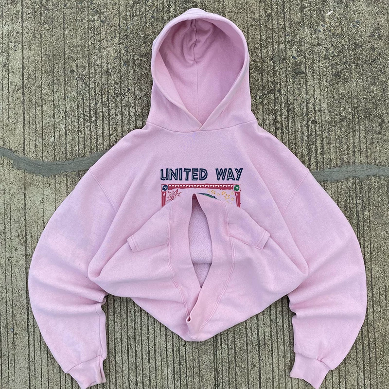 7VN7VN7VN Unity Road Hong Kong wind men and women couples niche design sense vintage ancient hooded sweater