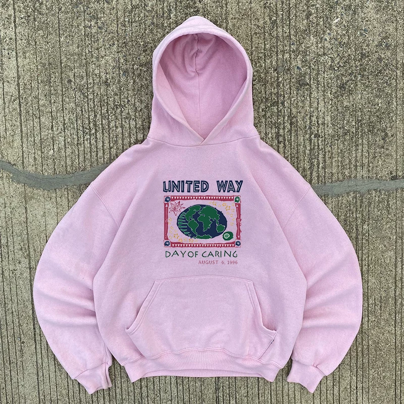 7VN7VN7VN Unity Road Hong Kong wind men and women couples niche design sense vintage ancient hooded sweater