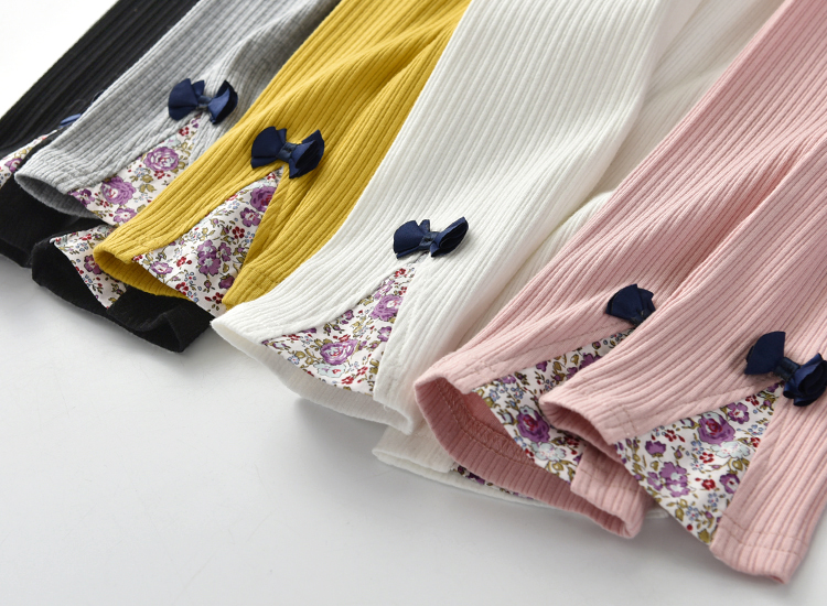 Quần bé gái mùa thu 2018 mới cho bé nhỏ quần họa tiết hoa hình chữ V Quần cotton Hàn Quốc quần lót lông bé gái