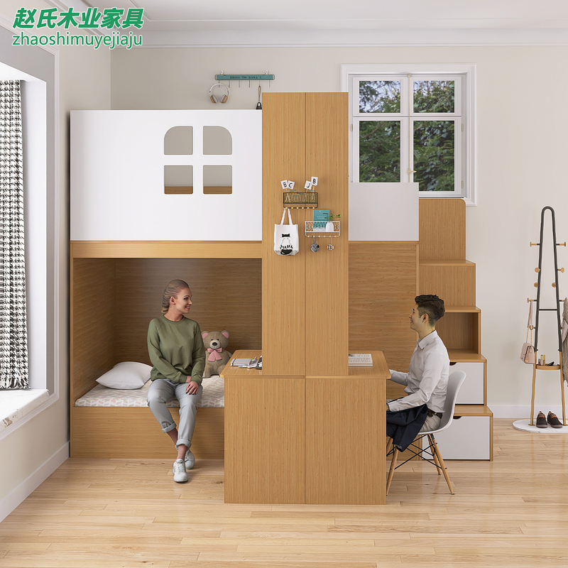 Siblings Who Don'T Disturb Each Other, Bunk Beds with Desks, Small Apartment, Twins, Space-Saving, Brother and Sister Separated Bunk Beds