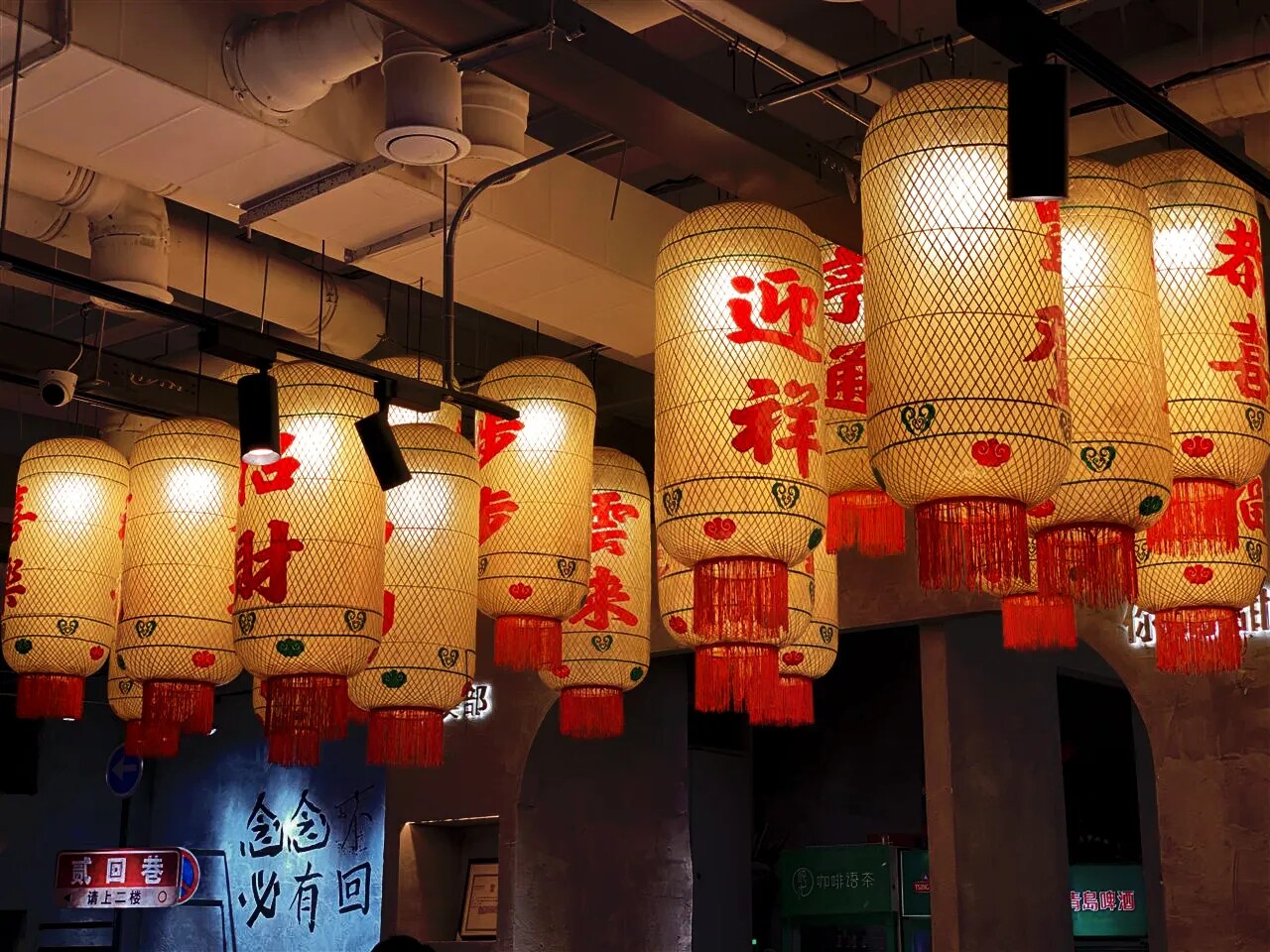 Handmade Bamboo Choreography Chaoshan Oil Paper Lantern Traditional Bamboo Art Pendant Light Day Style Chinese Lampshade Outdoor Hotel Dining Hall Decoration