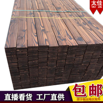 Anti-corrosion wood outdoor floor Wainscoting carbonized wood square column sleeper keel wide plate outdoor wood door head