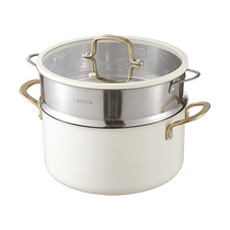 Carrot steamer stainless steel ceramic household cooking pot soup pot double-ear stew pot thickened uncoated gas induction cooker