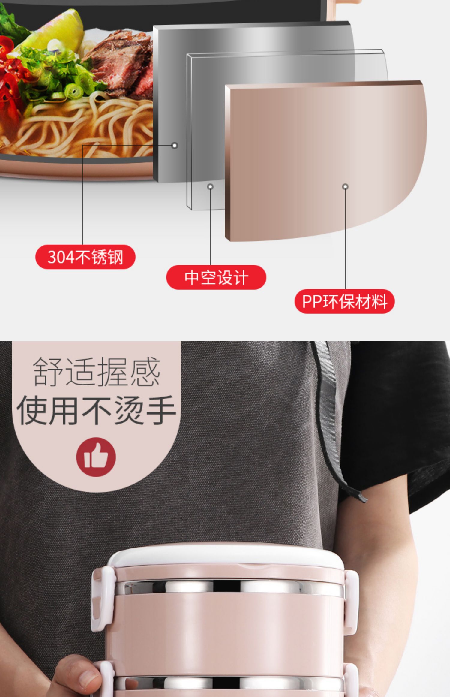Bo Fujia Hộp cơm trưa cách nhiệt bằng thép không gỉ 304 kiểu Nhật Bản hai lớp 2 hộp cơm trưa cho trẻ em nhiều lớp - Hộp cơm điện sưởi ấm hộp cơm điện bear dfh-b20j1	