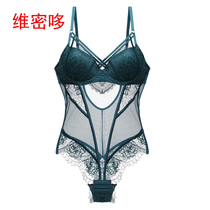 Vidense plastic body one-piece clothes female and American sexy lace Spice Transparent Mesh Gauze Bra Suit Underwear one-piece