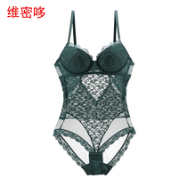 Vidense American and American Sexy lace Spice Tight body Conjoined underwear gathers up to thin lower thick with bra