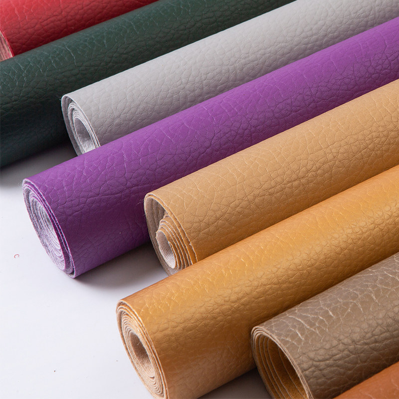 Leather fabric artificial leather pu leather cushion hard bag soft wrapping cloth sofa fabric thickened litchi leather imitation leather