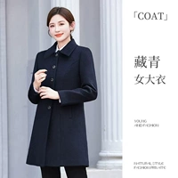 Новые однобортные темно-синие женщины плюс хлопок плюс утолщен