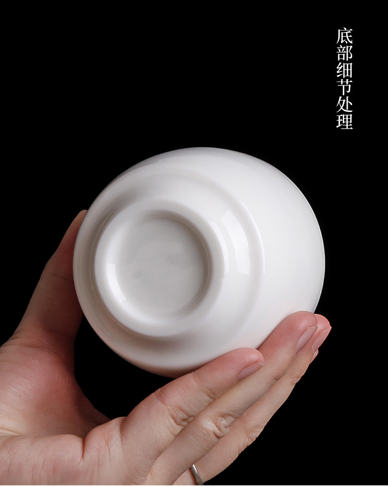 High dehua white porcelain domestic large master cup cup pure white ceramic cups single single kung fu tea