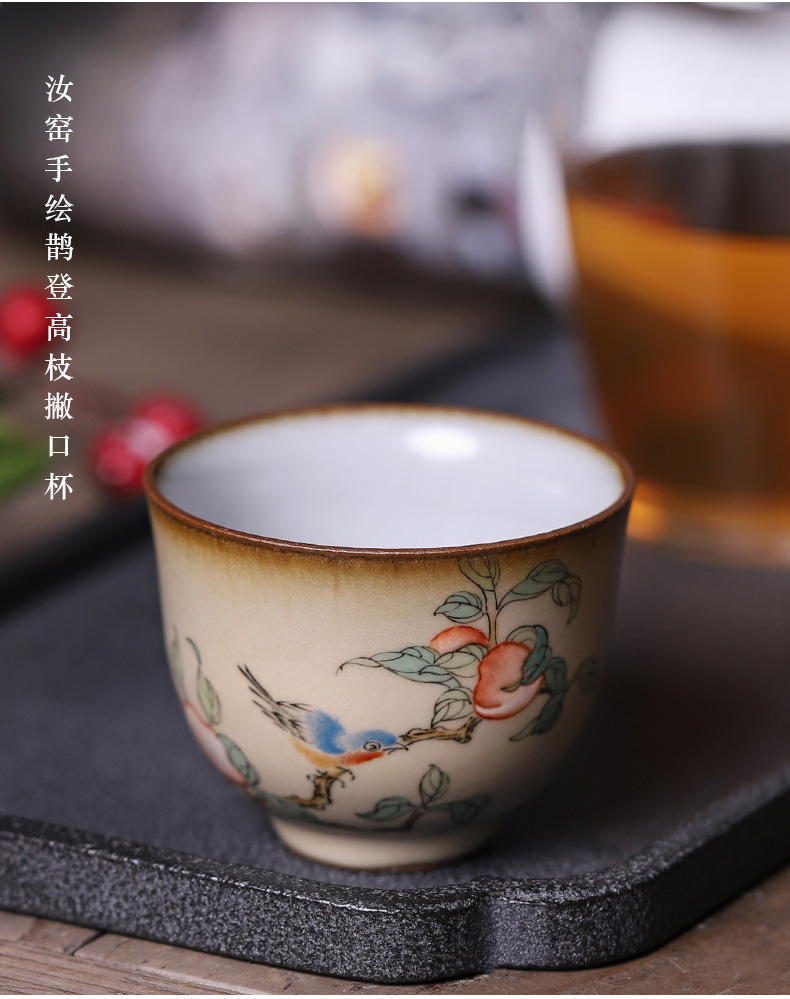 Ru up market metrix who cup single CPU slicing can be 2 support a family ceramic cups and move of jingdezhen checking tea lamp that men and women