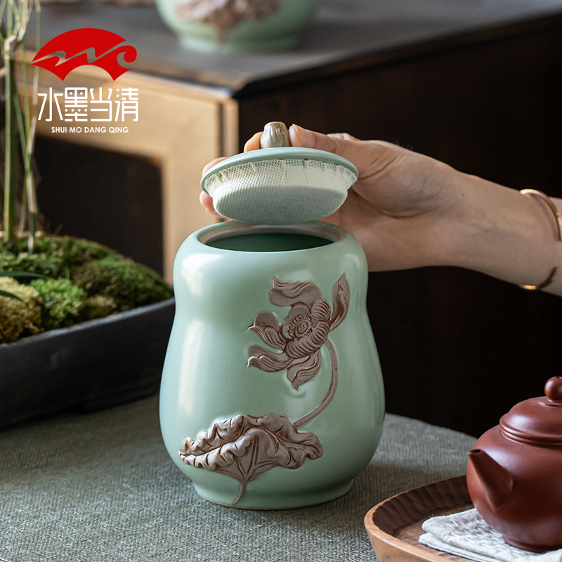Your up caddy fixings ceramic seal tank large boutique high - end gift box large household storage jar to restore ancient ways