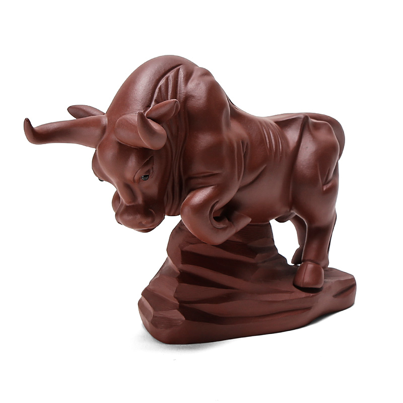 Creative play manual violet arenaceous tea pet bullish crafts tea accessories tea tray office furnishing articles individuality