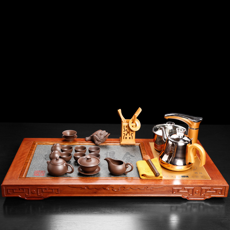 Hua limu tea tray tea set solid loading ceramic of a complete set of automatic tea tea tea cup contracted office
