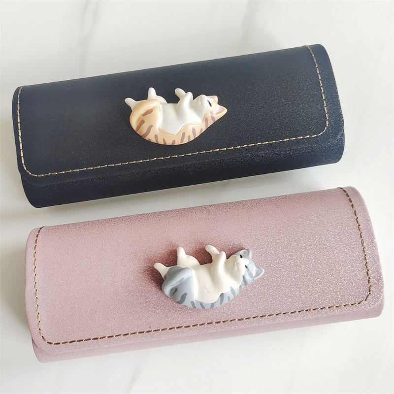 Exclusive Original Design Lazy Kitten Personalized Myopia Glasses Case Portable Simple Student Storage Anti-Stress for Boys and Girls Exclusive Original Design Lazy Kitten Personalized Myopia Glasses Case Portable Simple Student Storage Anti-Stress for Boys and Girls