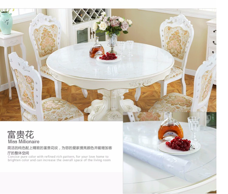 Bàn tròn mat PVC bàn tròn khăn trải bàn không thấm nước và không dầu dùng một lần nhựa mềm thủy tinh tấm pha cà phê vải bàn - Khăn trải bàn khăn trải bàn nhà hàng đẹp