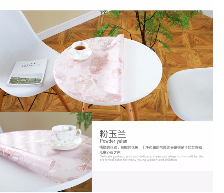 Bàn tròn mat PVC bàn tròn khăn trải bàn không thấm nước và không dầu dùng một lần nhựa mềm thủy tinh tấm pha cà phê vải bàn - Khăn trải bàn mẫu khăn trải bàn hội nghị