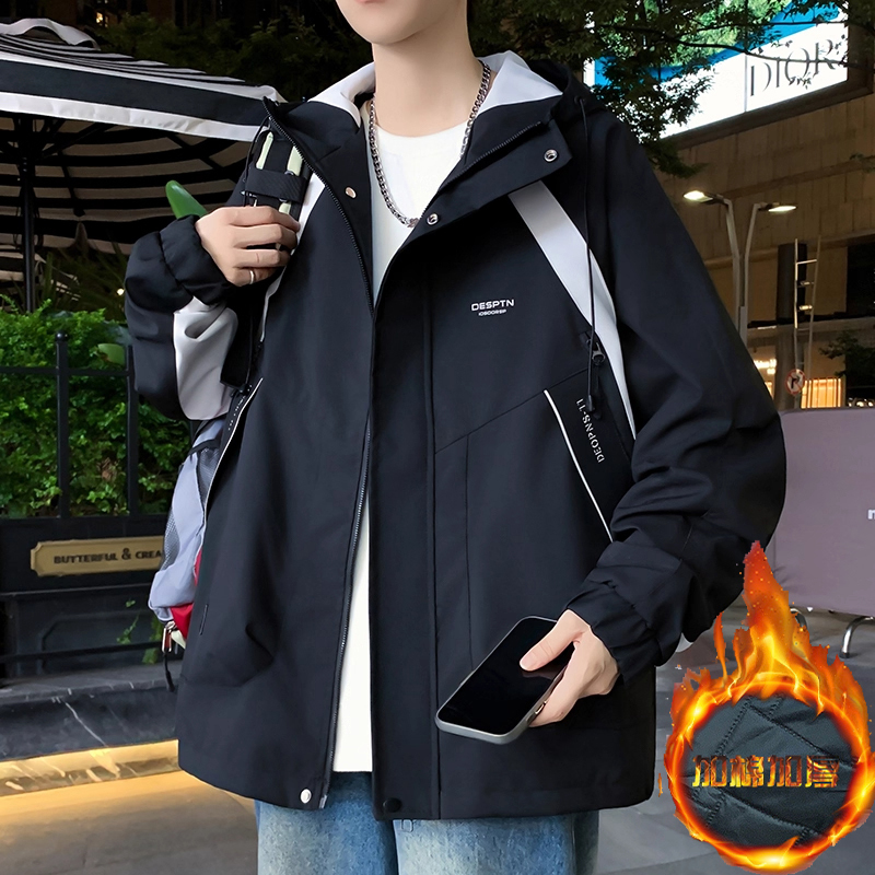 Teen Boys' Thin Cotton Jacket 2026 Autumn and Winter New Style Junior High School Student Jacket Padded Lightweight Double Cotton Coat