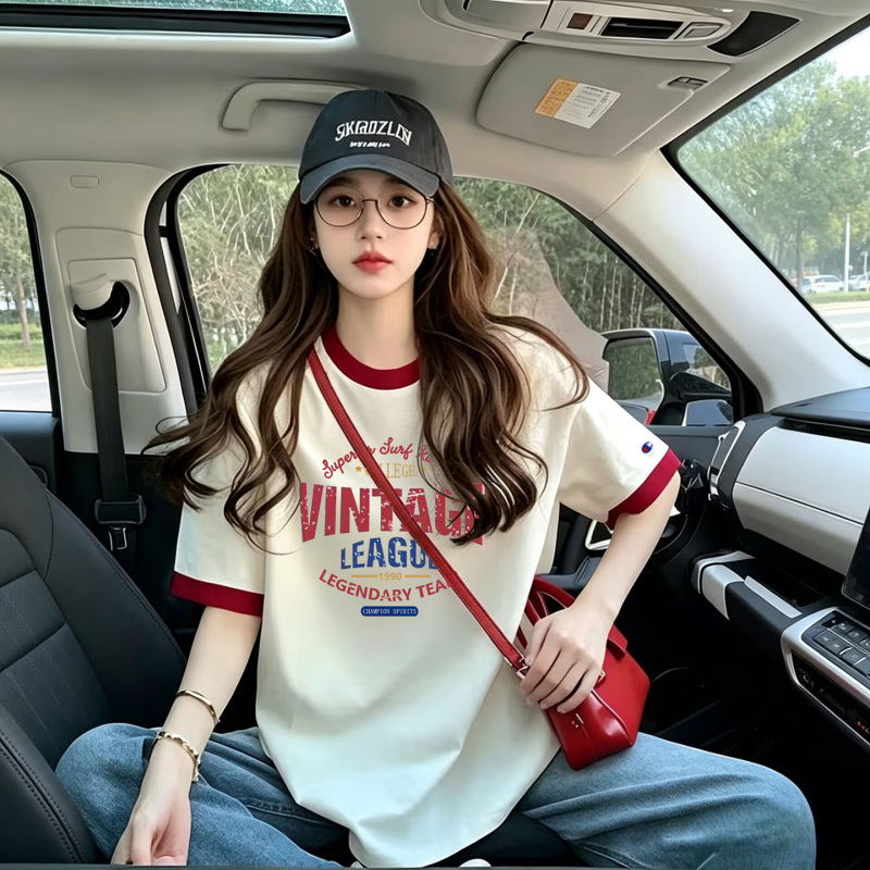 Japanese Style Summer ins Trendy Brand High-End Printed Short-Sleeve T-Shirt for Women, Loose and Lazy Style, Couple Style Half-Sleeve Top Japanese Style Summer ins Trendy Brand High-End Printed Short-Sleeve T-Shirt for Women, Loose and Lazy Style, Couple Style Half-Sleeve Top