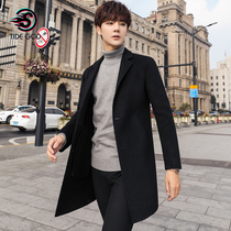 Double-sided cashmere big coat mens medium long version of Korean version wool Son Jacket Winter Thickened Young Aniko windsurges