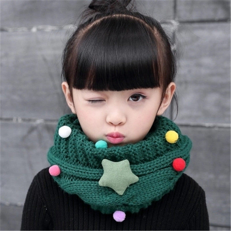Warm children's scarf autumn and winter Korean version of boys and girls knitted wool neck set baby's baby's gypsophila cartoon scarf