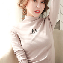  Bottoming shirt womens autumn and winter inner match spring and autumn all-match 2020 new black semi-high neck slim long-sleeved t-shirt top