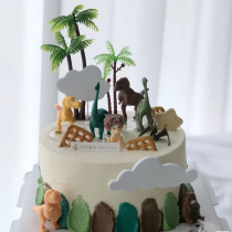 Dinosaur cake decoration cake ornaments childrens birthday scene boy birthday little dinosaur Jurassic baking materials