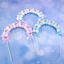 ins Net red hair ball arch cake decoration plug-in gold ball ball banner Red Garland birthday card