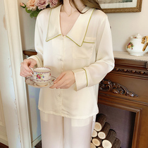 The version is deceived~VIRRI CIAGA Spring and Fall French silky pajamas womens thin tip suit