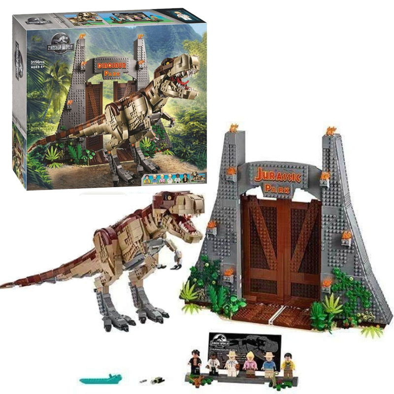 Jurassic Series 75936 Rampaging Tyrannosaurus Rex's Roar Boys' Chinese Building Block Toy Gift