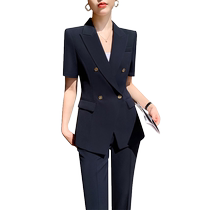 High-end professional suit for women 2024 summer thin small suit formal skirt front desk summer work suit