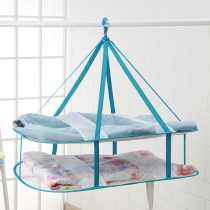 Double-layer rectangular clothes basket large two-layer flat flat anti-wrinkle clothes basket 2-layer sweater drying rack clothes net pocket