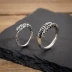 Thắt vòng bạc S925 nhẫn đôi bạc nguyên chất dành cho nam và nữ retro đơn giản và sáng tạo - Nhẫn