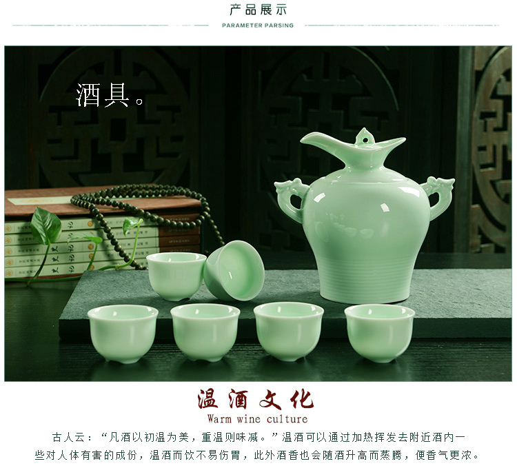 Gốm trắng rượu vang vàng ấm hơn nồi lẩu ấm rượu vang sưởi ấm nhà rượu cốc uống rượu whisky