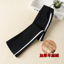 Girl Pants Winter 2021 New Thickened Foreign Air CUHK Children Dress North Lamb Suede Microhorn Pants Outside