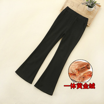 Girl Pants Winter 2021 New Spring Autumn Clothing Foreign Air Children CUHK Suede Students Microhorn Pants Outwear