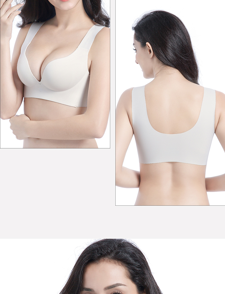 Bộ đồ lót liền mạch đặt áo ngực nữ không có vòng thép để nhận sữa ngăn rủ ngực nhỏ gợi cảm trên áo ngủ - Áo ngực không dây quần áo nữ