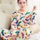 Bộ đồ ngủ nữ mùa đông san hô nhung tròn cổ phiên bản Hàn Quốc của những mẫu mùa thu đông dễ thương dày tay dài flannel nữ phục vụ nhà phù hợp thời trang mặc nhà 