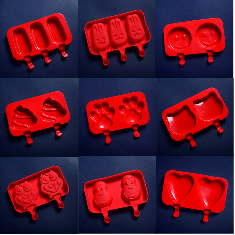Cartoon popsicle ice cream mold Creative cover ice ice ice ice box Kitty mèo silicone ice cream popsicle mold - Tự làm khuôn nướng khuôn rau câu trung thu
