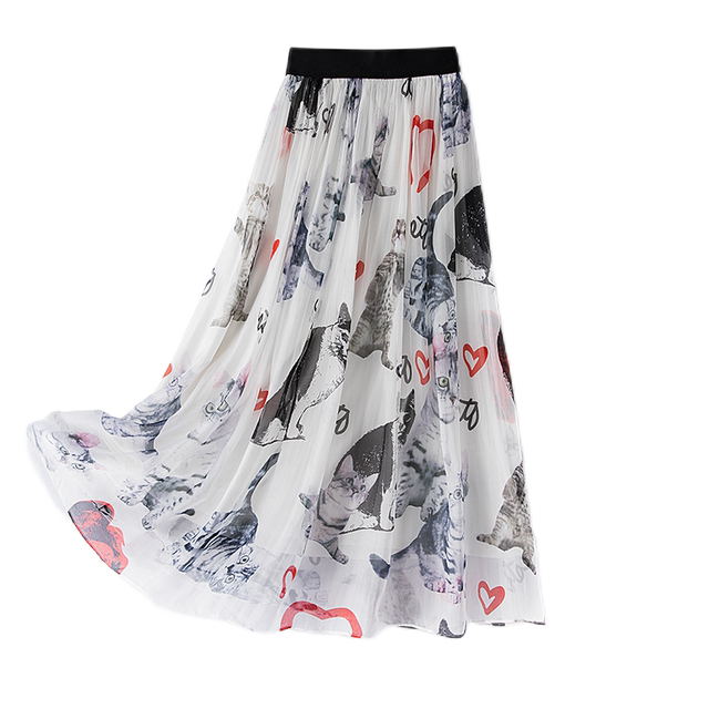 Summer mulberry silk elastic waist skirt Princess Yidai