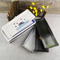 Day style and wind restaurant sushi Plate Creative Rectangular Dessert Snack Dish BBQ Roasted Strings Bamboo Side Length Strips