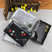 Day style and wind ceramic cutlery Plaid Pan Cuisine Grilled White Chopped Chicken Dumplings Porcelain Dish tray with seasoning sauce sauces