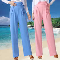 Fashionable dancing pants for women new style modern dance high-waisted wide-leg pants square dance jitterbug straight-leg pants thin section