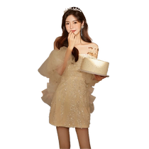 Heavy industry birthday dress for women light luxury niche high-end French high-end banquet party princess dress adult ceremony