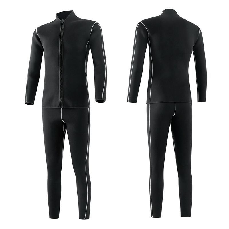 Wetsuit male professional diving fish hunting suit 3 5mm free diving outdoor zipper warm two-piece wetsuit female
